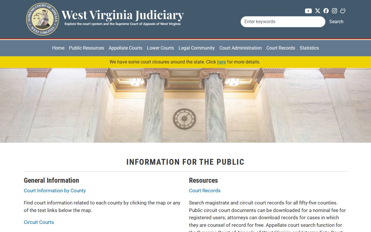 Greenbrier County criminal court case public search resources
